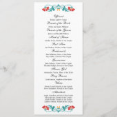 Elegantes Leaf Florals und Wirbel Hochzeitsprogram Programm (Rückseite)