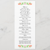 Elegantes Leaf Florals und Wirbel Hochzeitsprogram Programm (Rückseite)