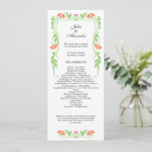 Elegantes Leaf Florals und Wirbel Hochzeitsprogram Programm (Stehend Vorderseite)