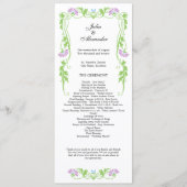 Elegantes Leaf Florals und Wirbel Hochzeitsprogram Programm (Vorderseite)