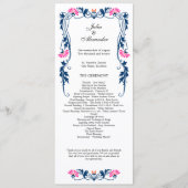 Elegantes Leaf Florals und Wirbel Hochzeitsprogram Programm (Vorderseite)
