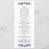 Elegantes Leaf Florals und Wirbel Hochzeitsprogram Programm (Rückseite)