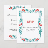 Elegantes Leaf Florals und Wirbel UAWG / Antwortka Einladung (Vorne/Hinten)