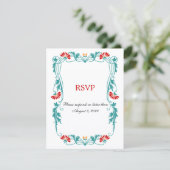 Elegantes Leaf Florals und Wirbel UAWG / Antwortka Einladung (Stehend Vorderseite)