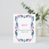 Elegantes Leaf Florals und Wirbel UAWG / Antwortka Einladung (Stehend Vorderseite)