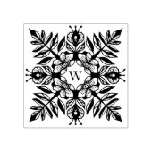 Elegantes Leaf Foliage Snowflake Muster Monogramm Gummistempel (Prägung)