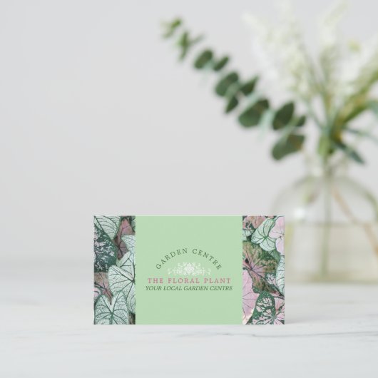 Elegantes Leaf, Gartenzentrum, Gartenbauer Visitenkarte (Stehend Vorderseite)