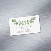 Elegantes Leaf Green any Professionals Magnetische Visitenkarte (Beispiel)
