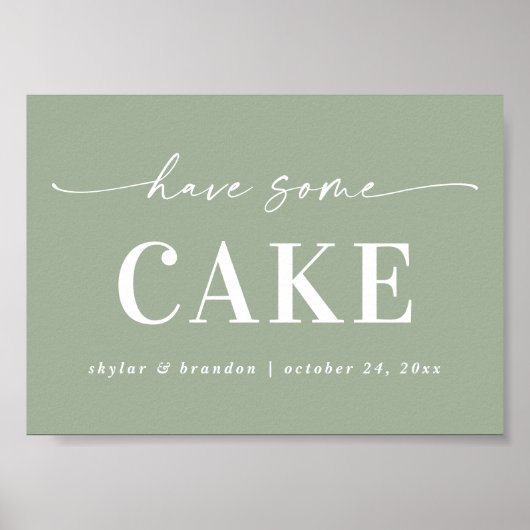 Elegantes Leaf Green haben ein paar Kuchenschilde Poster (Vorne)