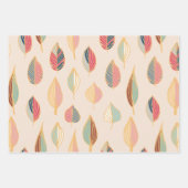 Elegantes Leaf-Muster Geschenkpapier Set (Vorderseite 3)