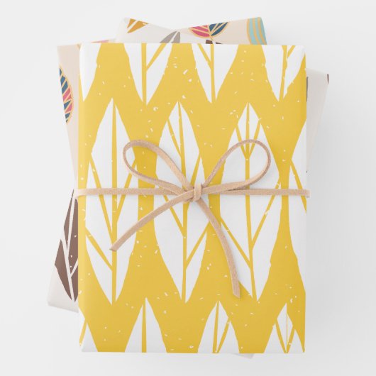 Elegantes Leaf-Muster Geschenkpapier Set (Beispiel)