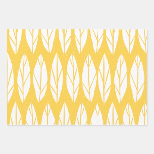 Elegantes Leaf-Muster Geschenkpapier Set (Vorderseite)