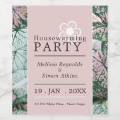 Elegantes Leaf, Party der Haushaltswärmung Weinetikett (Einzelnes Label)