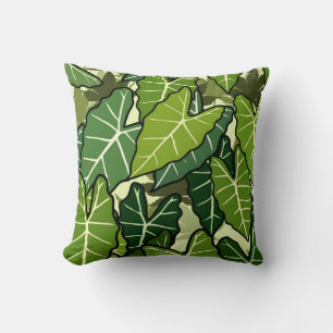 Elegantes Leaf Print Throw Kissen