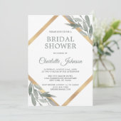 Elegantes Leaf Sage Olivenweg BRAUTPARTY Einladung (Stehend Vorderseite)