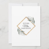 Elegantes Leaf Sage Olivenweg BRAUTPARTY Einladung (Rückseite)