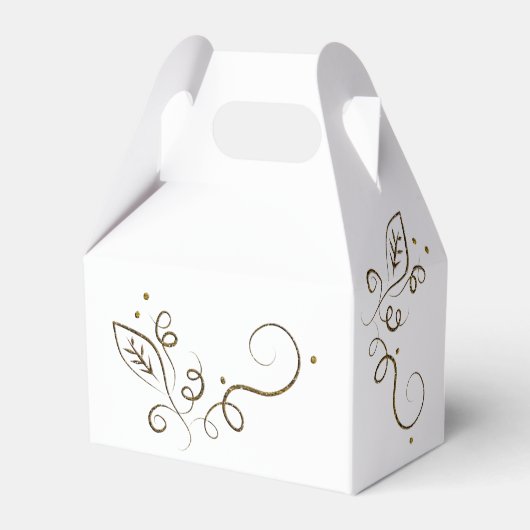Elegantes Leaf Swirl Gastgeschenk Hochzeit Box Geschenkschachtel (Rückseite)