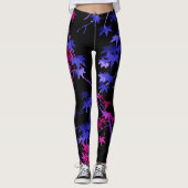 Elegantes Leaf- und Branch-Muster Vibrannte Leggin Leggings (Vorderseite)