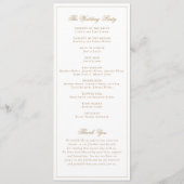 Elegantes Leaf Wreath Gold Script Wedding Programm (Rückseite)