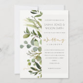 ELEGANTES LEAFEN GREEN FOLIAGE WATERCOLOR WEDD EINLADUNG (Vorderseite)