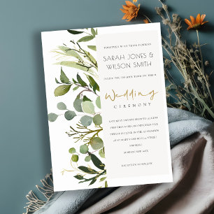 ELEGANTES LEAFEN GREEN FOLIAGE WATERCOLOR WEDD EINLADUNG