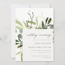 ELEGANTES LEAFEN GREEN FOLIAGE WATERCOLOR WEDD EINLADUNG