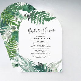 Elegantes Leafy Greenery Arch Brautparty Einladung