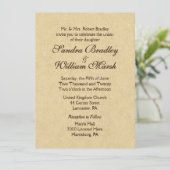 Elegantes Leather Look Wedding Einladung (Stehend Vorderseite)