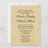 Elegantes Leather Look Wedding Einladung (Vorderseite)