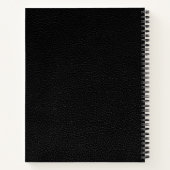 Elegantes Leather Luxury Gold Monogram Notizblock (Rückseite)