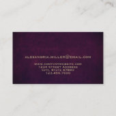 Elegantes Leather Luxury Gold Monogram Visitenkarte (Rückseite)