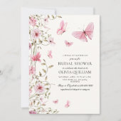 Elegantes Leben im Brautparty der Schmetterlinge Einladung (Vorderseite)