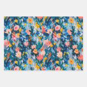 Elegantes, lebendiges Abstraktes Muster botanische Geschenkpapier Set (Vorderseite 3)