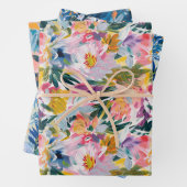 Elegantes, lebendiges Abstraktes Muster botanische Geschenkpapier Set (Beispiel)