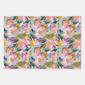 Elegantes, lebendiges Abstraktes Muster botanische Geschenkpapier Set (Vorderseite)