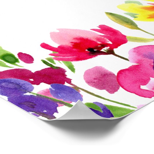 Elegantes, lebendiges Brautparty Willkommen Poster (Ecke)