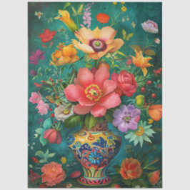 Elegantes, lebendiges, farbenfrohes und blumengesc seidenpapier