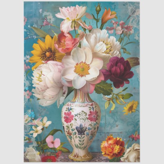 Elegantes, lebendiges, farbenfrohes und blumengesc seidenpapier (Vorderseite)