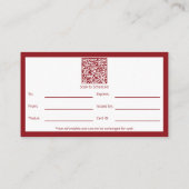 Elegantes Lebensbegleiter QR Code Geschenkgutschei Treuekarte (Rückseite)