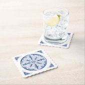 Elegantes Lebenszyklus Navy Blaues mongolisches Mu Untersetzer (Vor Ort)