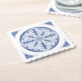 Elegantes Lebenszyklus Navy Blaues mongolisches Mu Untersetzer (angewinkelt)