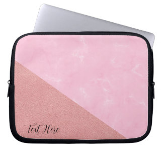 Elegantes Leder-Imitat Marmormaskuline Rosa Laptopschutzhülle