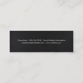 Elegantes Leder mit Luxe Metallic Trim Mini Visitenkarte (Rückseite)