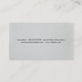Elegantes Leder mit Luxe Metallic Trim Visitenkarte (Rückseite)