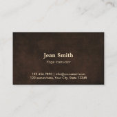 Elegantes Leder Om Symbol Yoga & Meditation Visitenkarte (Rückseite)