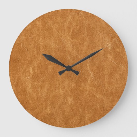 Elegantes Lederhintergrund Große Wanduhr (Vorderseite)