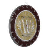 Elegantes Lederleder und Vintages Namensmotto Dartscheibe (Vorderseite Links)