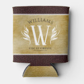 Elegantes Lederleder und Vintages Namensmotto Dosenkühler (Vorderseite)