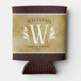 Elegantes Lederleder und Vintages Namensmotto Dosenkühler