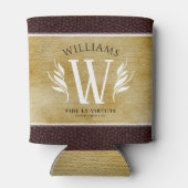 Elegantes Lederleder und Vintages Namensmotto Dosenkühler (Rückseite)